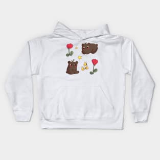 Cute bear stickers pack Kids Hoodie